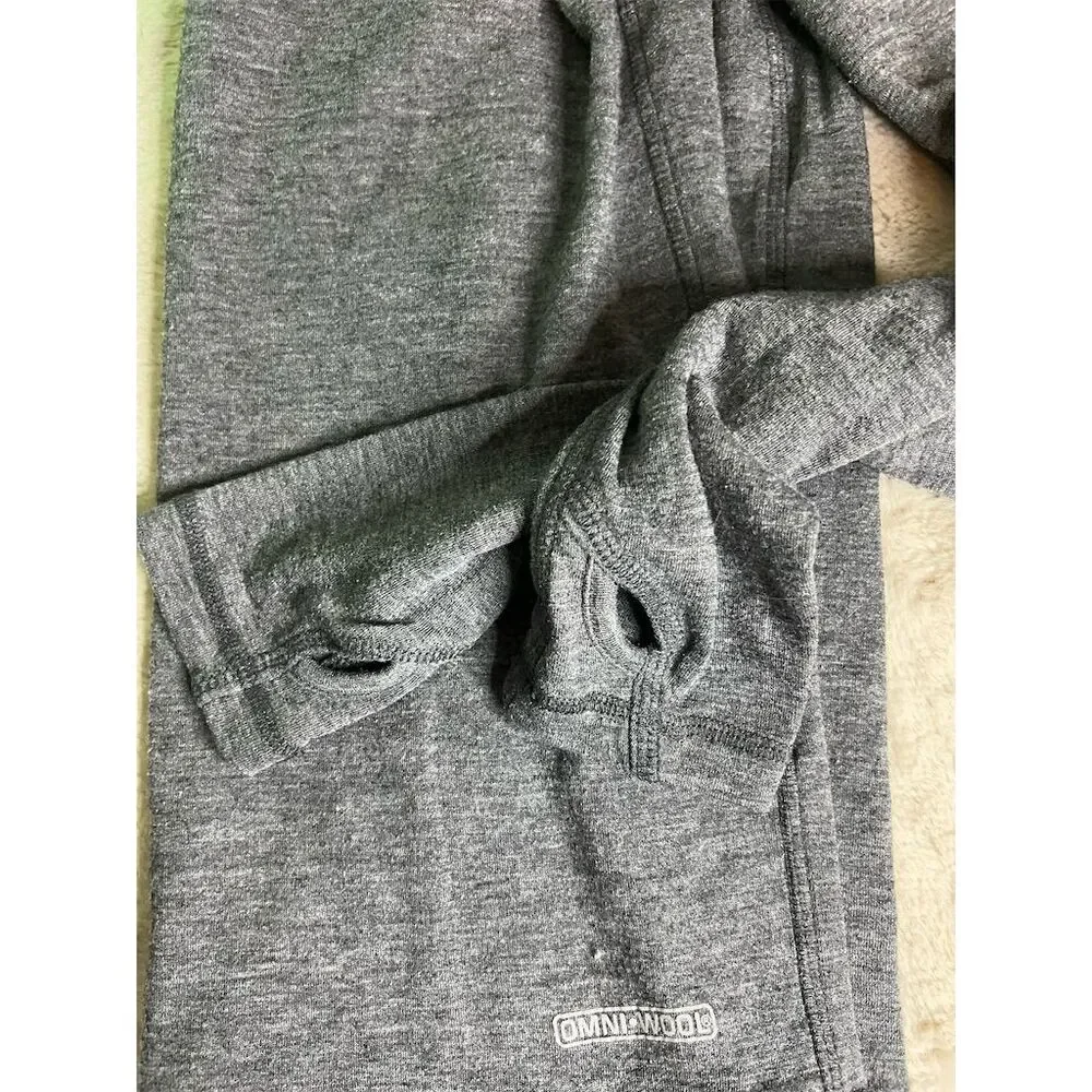 OmniWool Men's Gray 1/4 Zip Pullover Base Layer Shirt Size M